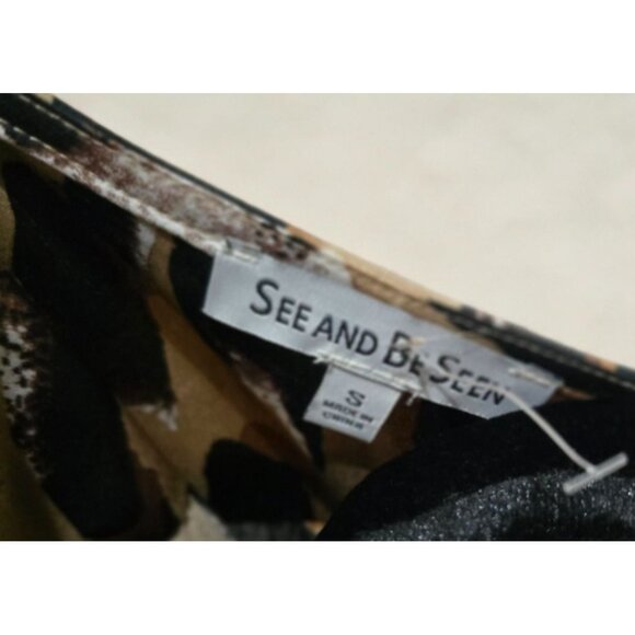 See And Be Seen brand Leopard Print Dress Floral Embroidery Size S - Picture 2 of 7